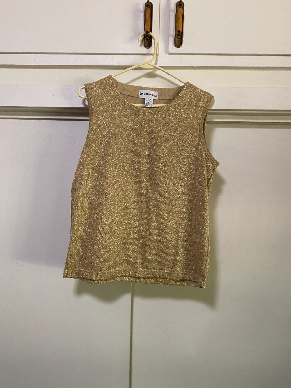 Bob Mackie, beautiful, sleeveless, gold sparkle tank, size M